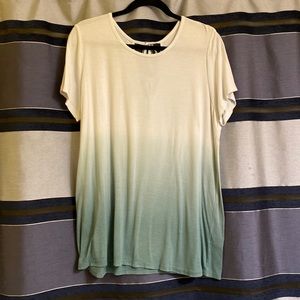 Torrid T-shirt with ties in back white and green